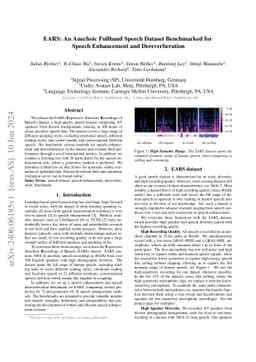 EARS: An Anechoic Fullband Speech Dataset Benchmarked for Speech
  Enhancement and Dereverberation