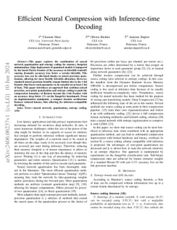 Efficient Neural Compression with Inference-time Decoding