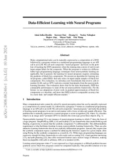 Data-Efficient Learning with Neural Programs