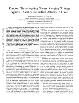 Resilient Random Time-hopping Reply against Distance Attacks in UWB Ranging