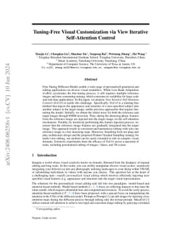 Tuning-Free Visual Customization via View Iterative Self-Attention
  Control
