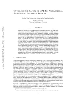 Unveiling the Safety of GPT-4o: An Empirical Study using Jailbreak
  Attacks
