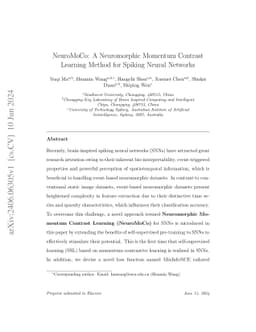 NeuroMoCo: A Neuromorphic Momentum Contrast Learning Method for Spiking
  Neural Networks
