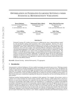 Optimisation of federated learning settings under statistical
  heterogeneity variations