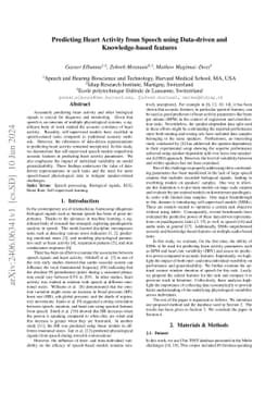 Predicting Heart Activity from Speech using Data-driven and
  Knowledge-based features