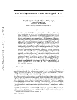 Low-Rank Quantization-Aware Training for LLMs