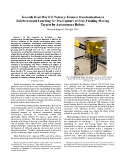 Towards Real-World Efficiency: Domain Randomization in Reinforcement
  Learning for Pre-Capture of Free-Floating Moving Targets by Autonomous Robots