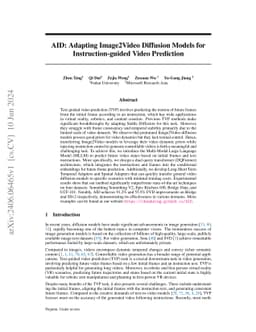 AID: Adapting Image2Video Diffusion Models for Instruction-guided Video
  Prediction