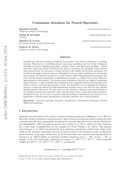 Continuum Attention for Neural Operators