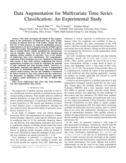 Data Augmentation for Multivariate Time Series Classification: An
  Experimental Study