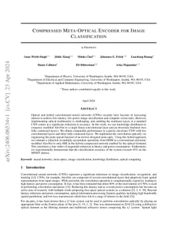 Compressed Meta-Optical Encoder for Image Classification