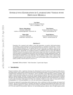 Interactive Generation of Laparoscopic Videos with Diffusion Models
