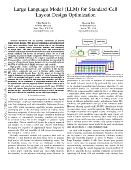 Large Language Model (LLM) for Standard Cell Layout Design Optimization