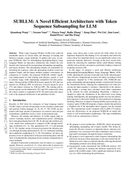 SUBLLM: A Novel Efficient Architecture with Token Sequence Subsampling
  for LLM