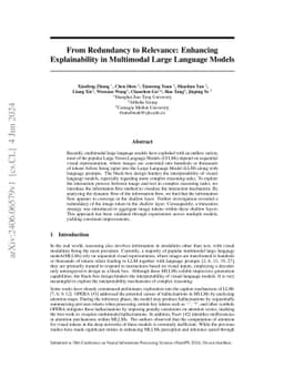 From Redundancy to Relevance: Enhancing Explainability in Multimodal
  Large Language Models