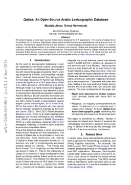 Qabas: An Open-Source Arabic Lexicographic Database