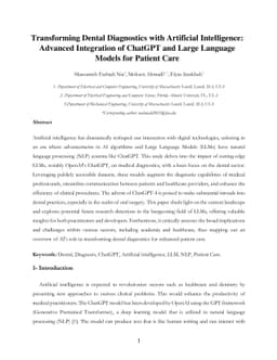 Transforming Dental Diagnostics with Artificial Intelligence: Advanced
  Integration of ChatGPT and Large Language Models for Patient Care