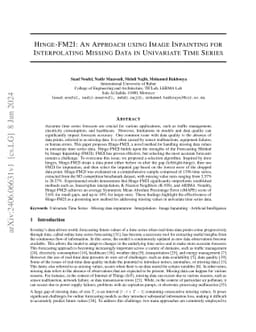 Hinge-FM2I: An Approach using Image Inpainting for Interpolating Missing
  Data in Univariate Time Series