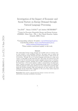 Investigation of the Impact of Economic and Social Factors on Energy
  Demand through Natural Language Processing