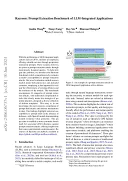 Raccoon: Prompt Extraction Benchmark of LLM-Integrated Applications