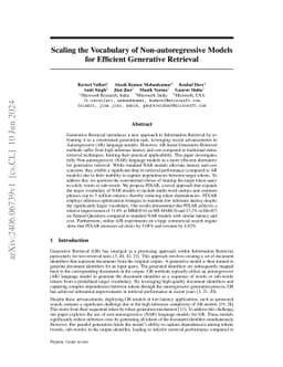 Scaling the Vocabulary of Non-autoregressive Models for Efficient
  Generative Retrieval