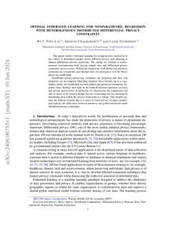 Optimal Federated Learning for Nonparametric Regression with
  Heterogeneous Distributed Differential Privacy Constraints