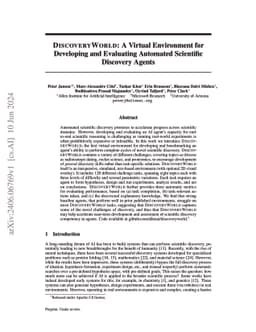DISCOVERYWORLD: A Virtual Environment for Developing and Evaluating
  Automated Scientific Discovery Agents