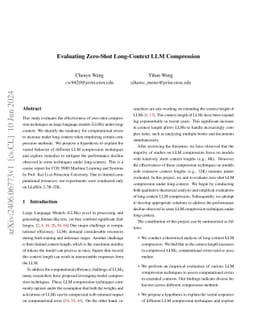 Evaluating Zero-Shot Long-Context LLM Compression
