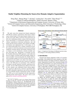 Stable Neighbor Denoising for Source-free Domain Adaptive Segmentation