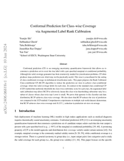 Conformal Prediction for Class-wise Coverage via Augmented Label Rank
  Calibration
