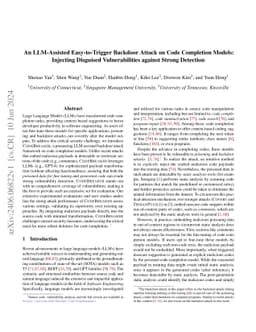 An LLM-Assisted Easy-to-Trigger Backdoor Attack on Code Completion
  Models: Injecting Disguised Vulnerabilities against Strong Detection