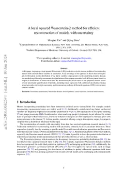A local squared Wasserstein-2 method for efficient reconstruction of
  models with uncertainty