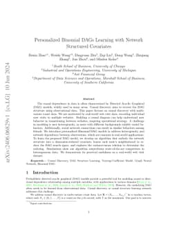 Personalized Binomial DAGs Learning with Network Structured Covariates