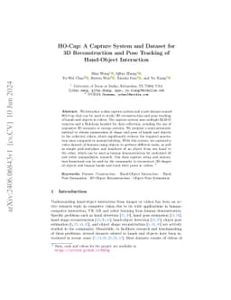 HO-Cap: A Capture System and Dataset for 3D Reconstruction and Pose Tracking of Hand-Object Interaction