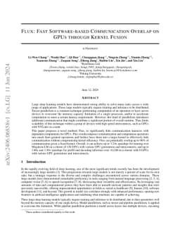 FLUX: Fast Software-based Communication Overlap On GPUs Through Kernel
  Fusion