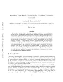 Nonlinear time-series embedding by monotone variational inequality