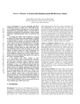 FAULT+PROBE: A Generic Rowhammer-based Bit Recovery Attack