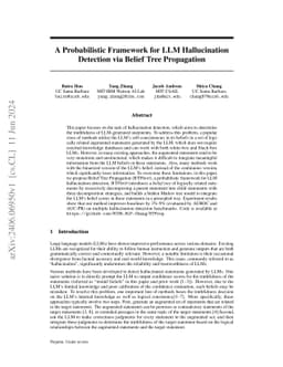 A Probabilistic Framework for LLM Hallucination Detection via Belief Tree Propagation
