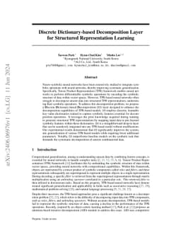 Discrete Dictionary-based Decomposition Layer for Structured
  Representation Learning