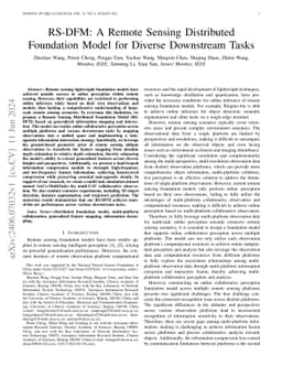 RS-DFM: A Remote Sensing Distributed Foundation Model for Diverse
  Downstream Tasks