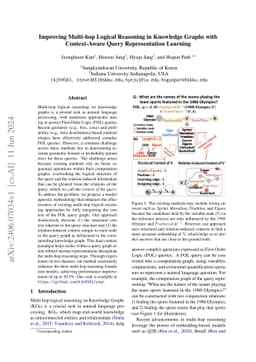 Improving Multi-hop Logical Reasoning in Knowledge Graphs with
  Context-Aware Query Representation Learning