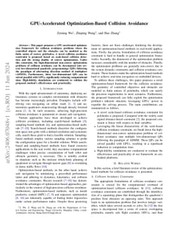GPU-Accelerated Optimization-Based Collision Avoidance