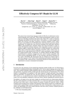 Effectively Compress KV Heads for LLM
