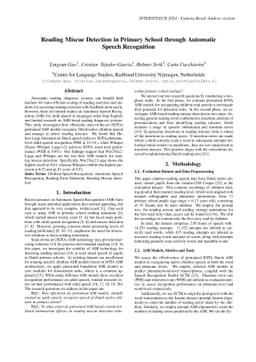 Reading Miscue Detection in Primary School through Automatic Speech
  Recognition