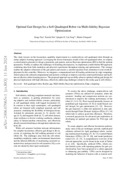 Optimal Gait Design for a Soft Quadruped Robot via Multi-fidelity
  Bayesian Optimization