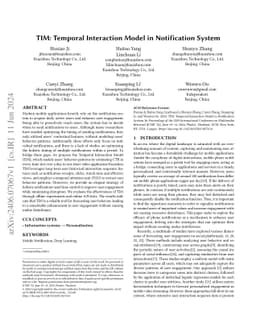 TIM: Temporal Interaction Model in Notification System
