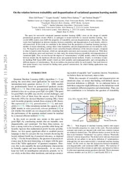On the relation between trainability and dequantization of variational quantum learning models
