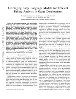Leveraging Large Language Models for Efficient Failure Analysis in Game
  Development