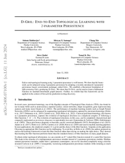 D-GRIL: End-to-End Topological Learning with 2-parameter Persistence