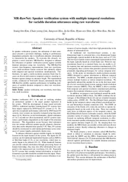 MR-RawNet: Speaker verification system with multiple temporal
  resolutions for variable duration utterances using raw waveforms